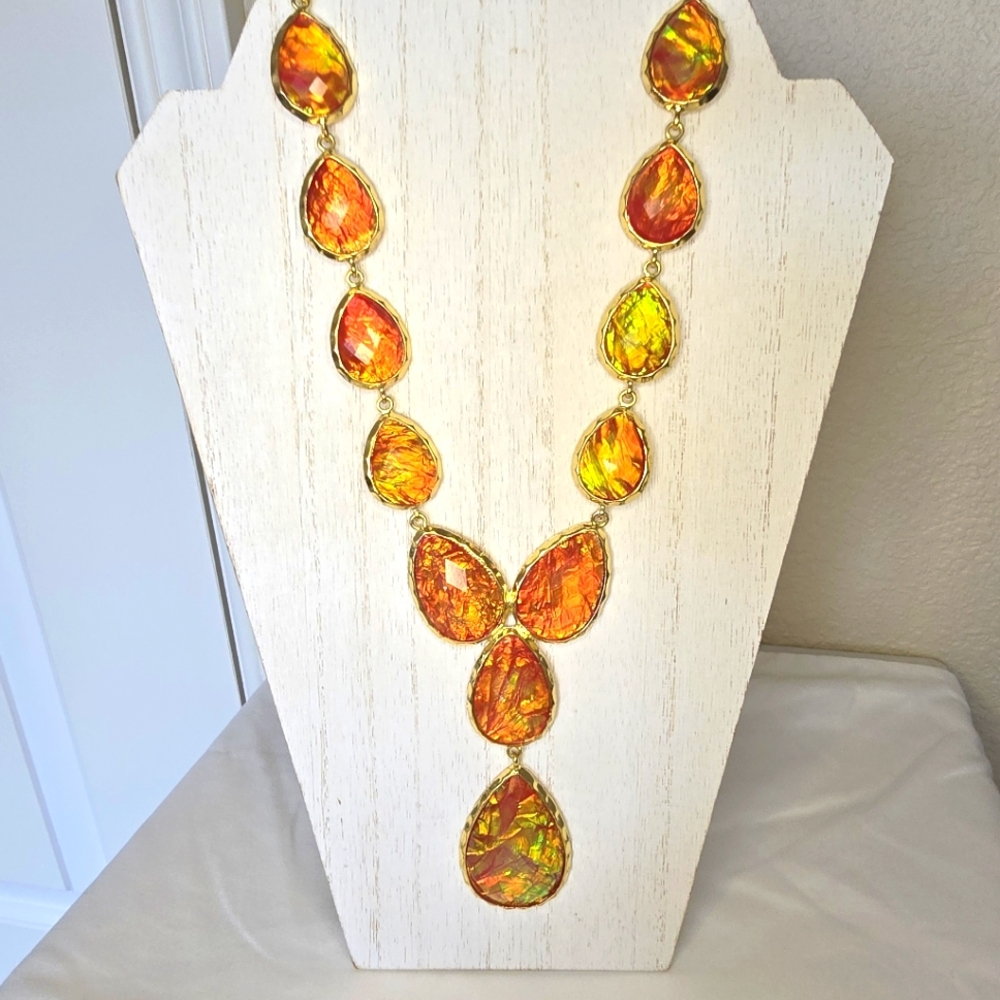 Amrita Singh Lava Red Teardrop Pendant Necklace